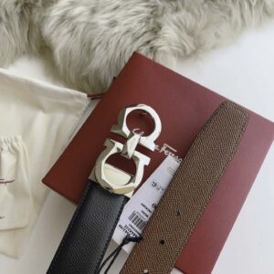 Thắt Lưng Salvatore Ferragamo Belt Dây Sần Khóa Cài Góc Cạnh