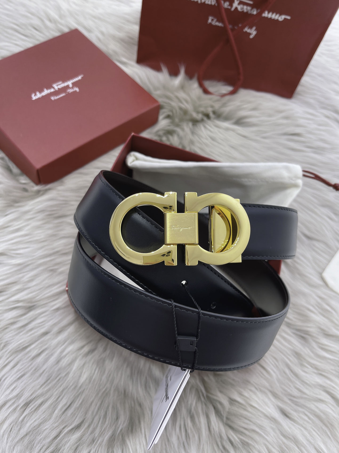 Thắt Lưng Salvatore Ferragamo Belt Dây Trơn 35mm Khóa Cài