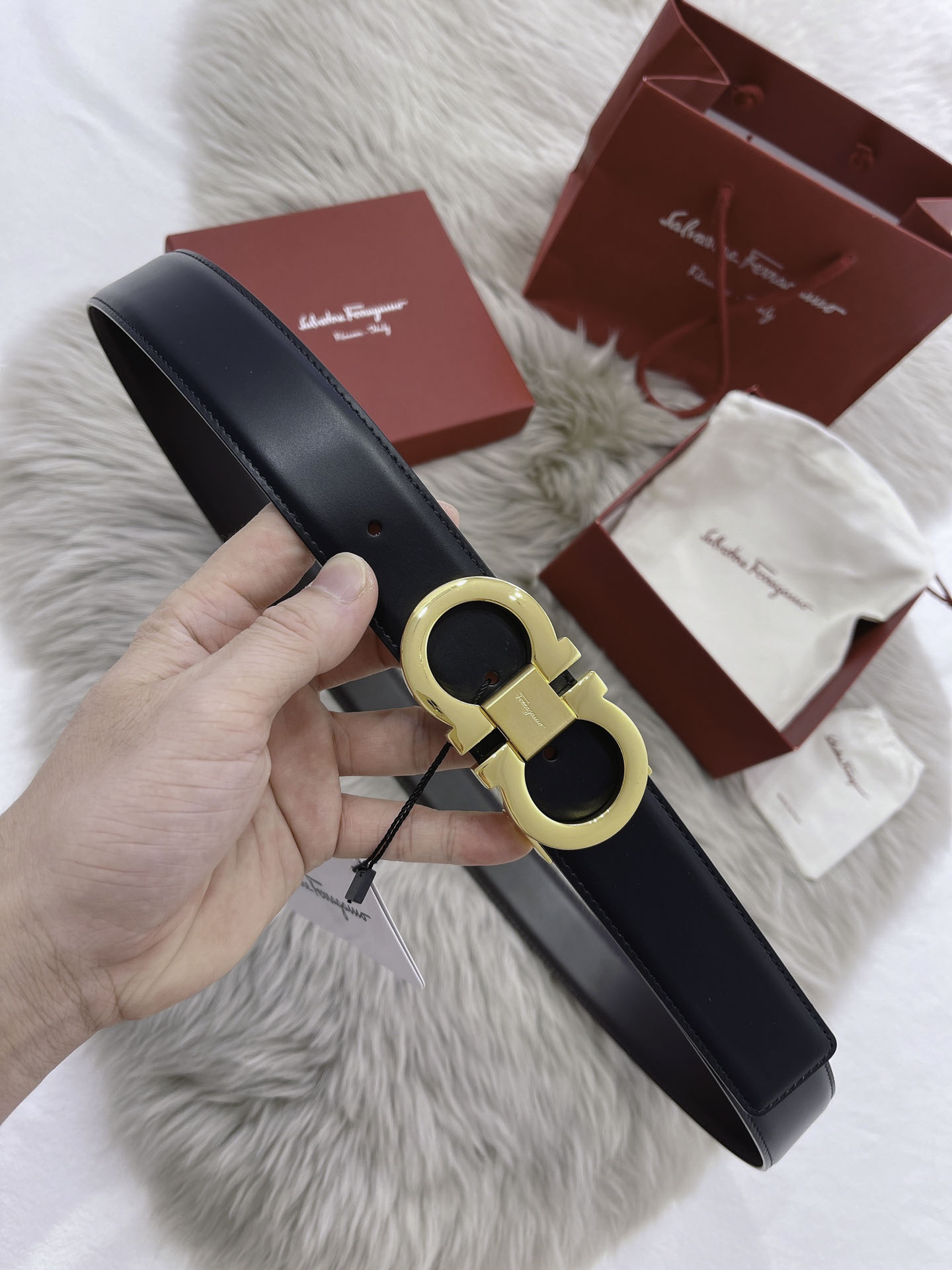 Thắt Lưng Salvatore Ferragamo Belt Dây Trơn 35mm Khóa Cài