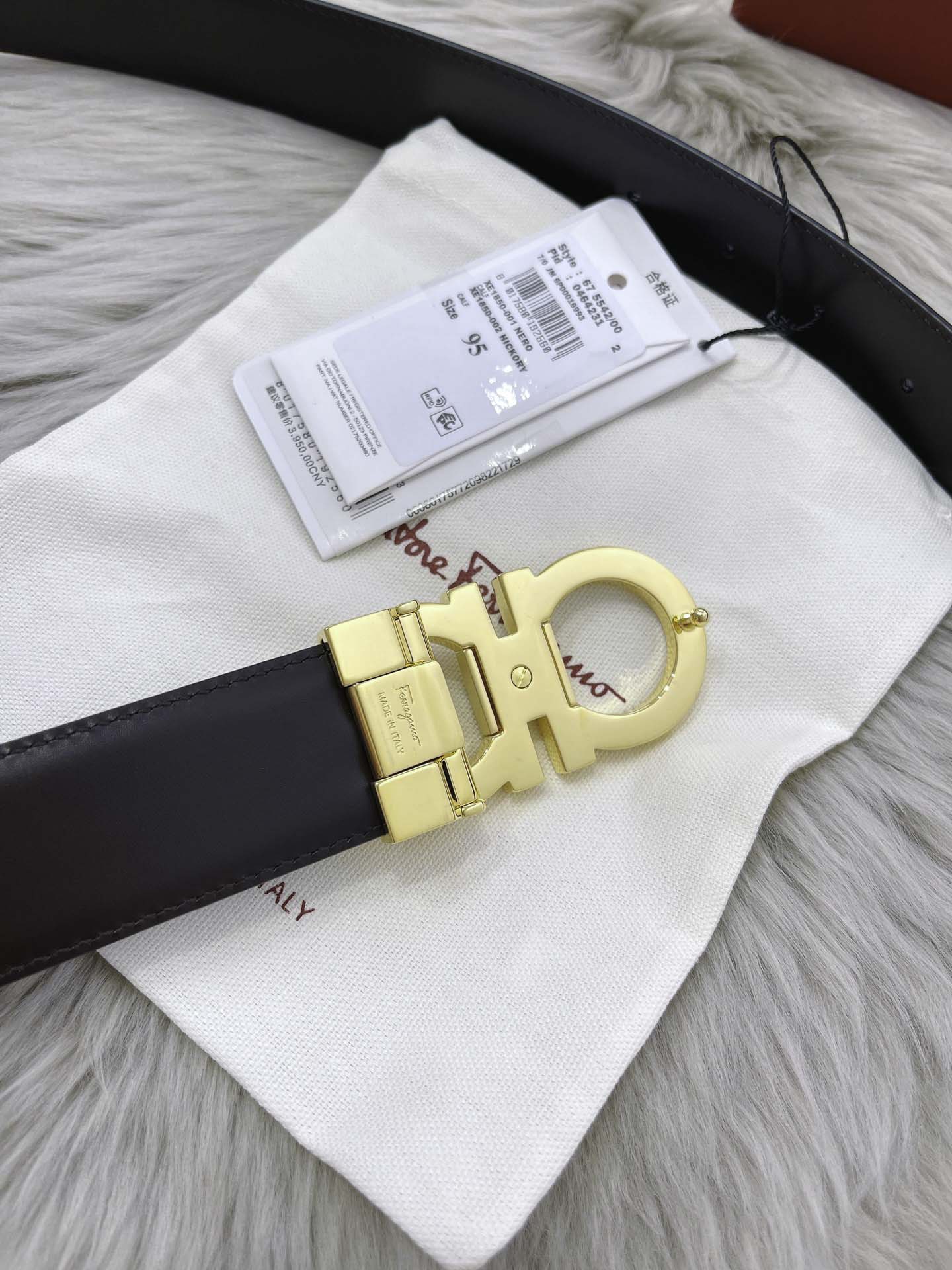 Thắt Lưng Salvatore Ferragamo Belt Dây Trơn 35mm Khóa Cài