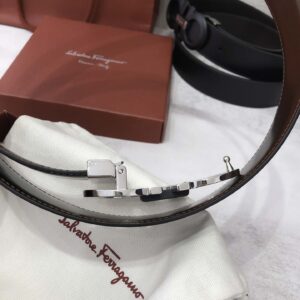 Thắt Lưng Salvatore Ferragamo Belt Dây Trơn Đen Đồng Khóa Cài