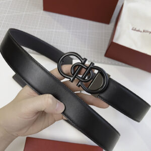 Thắt Lưng Salvatore Ferragamo Belt Dây Trơn Khóa Cài Đen