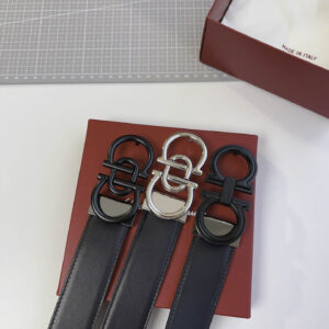 Thắt Lưng Salvatore Ferragamo Belt Dây Trơn Khóa Cài Đen