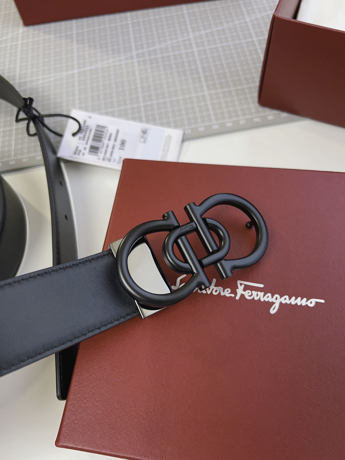 Thắt Lưng Salvatore Ferragamo Belt Dây Trơn Khóa Cài Đen