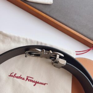 Thắt Lưng Salvatore Ferragamo Men’s Belt Bản Nhỏ Bạc Bóng