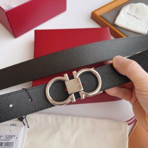 Thắt Lưng Salvatore Ferragamo Men’s Belt Bản Nhỏ Bạc Bóng