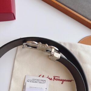 Thắt Lưng Salvatore Ferragamo Men’s Belt Bản Nhỏ Bạc Bóng