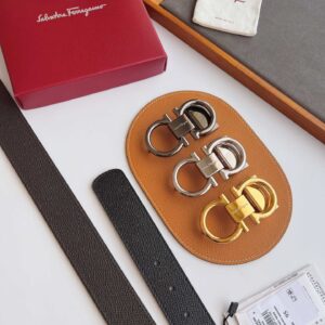 Thắt Lưng Salvatore Ferragamo Men’s Belt Bản Nhỏ Bạc Bóng