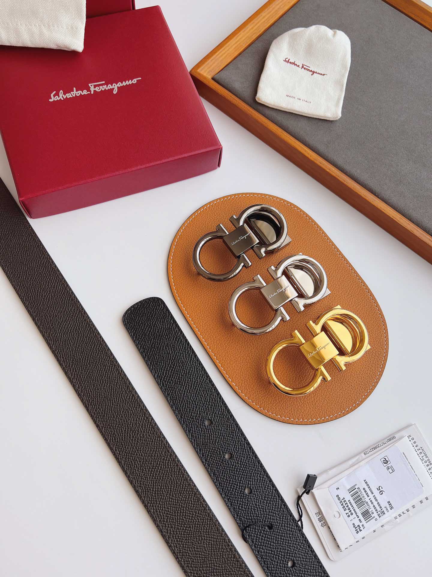 Thắt Lưng Salvatore Ferragamo Men’s Belt Bản Nhỏ Bạc Bóng