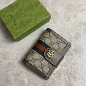 Ví Đựng Thẻ Gucci Ophidia Beige Brown Họa Tiết Monogram