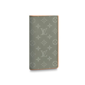 Ví Louis Vuitton Brazza Wallet Hoa Monogram Màu Xám Viền Nâu