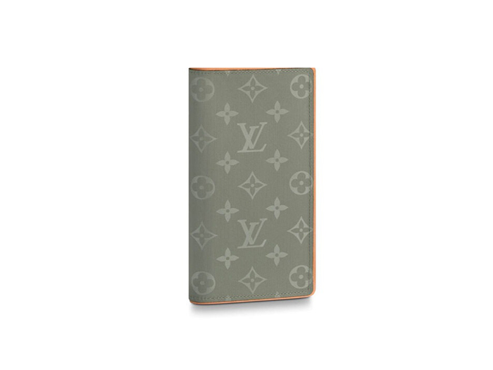 Ví Louis Vuitton Brazza Wallet Hoa Monogram Màu Xám Viền Nâu