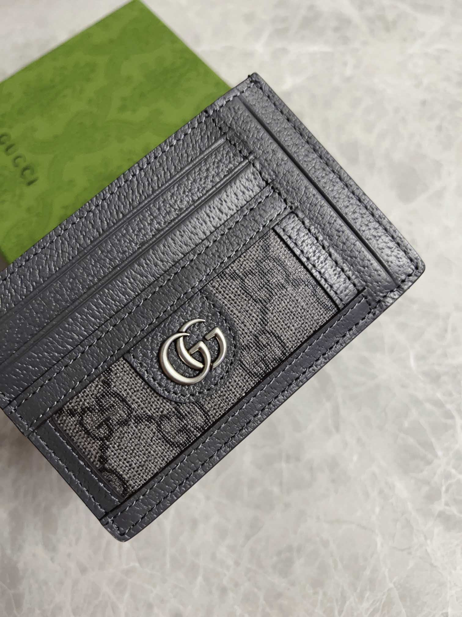 Ví Nam Đựng Thẻ Gucci Ophidia Xám Ghi Họa Tiết Monogram