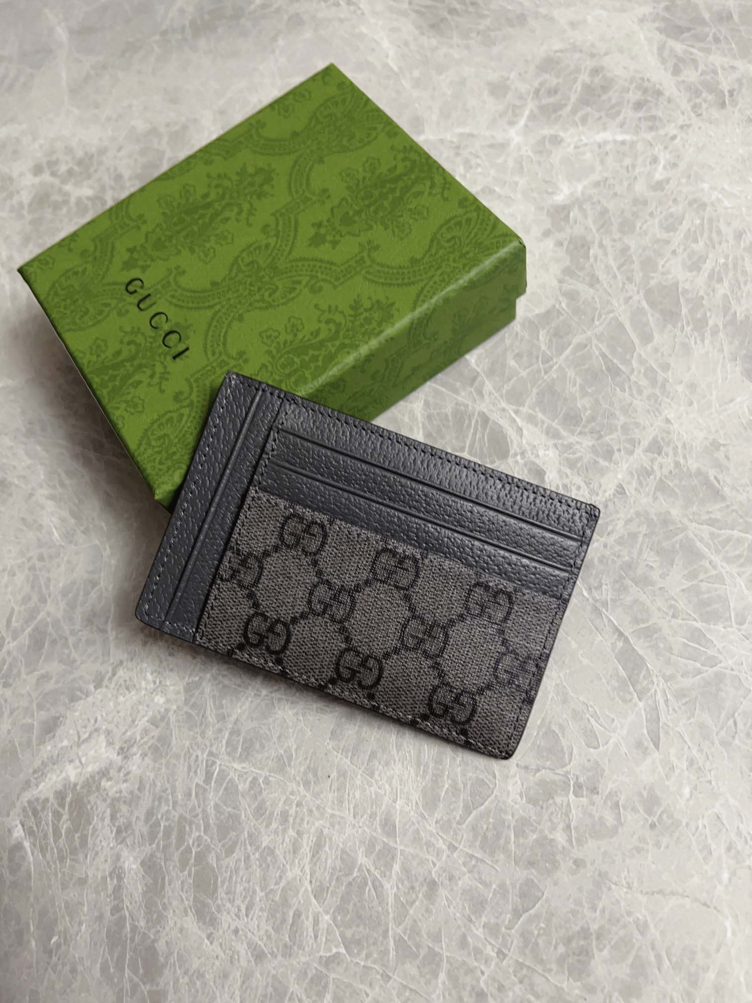 Ví Nam Đựng Thẻ Gucci Ophidia Xám Ghi Họa Tiết Monogram