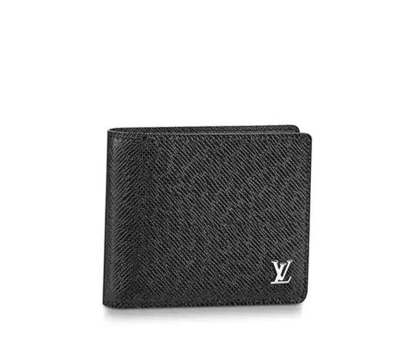 Ví Ngắn Louis Vuitton Da Taiga Logo Nổi Màu Đen