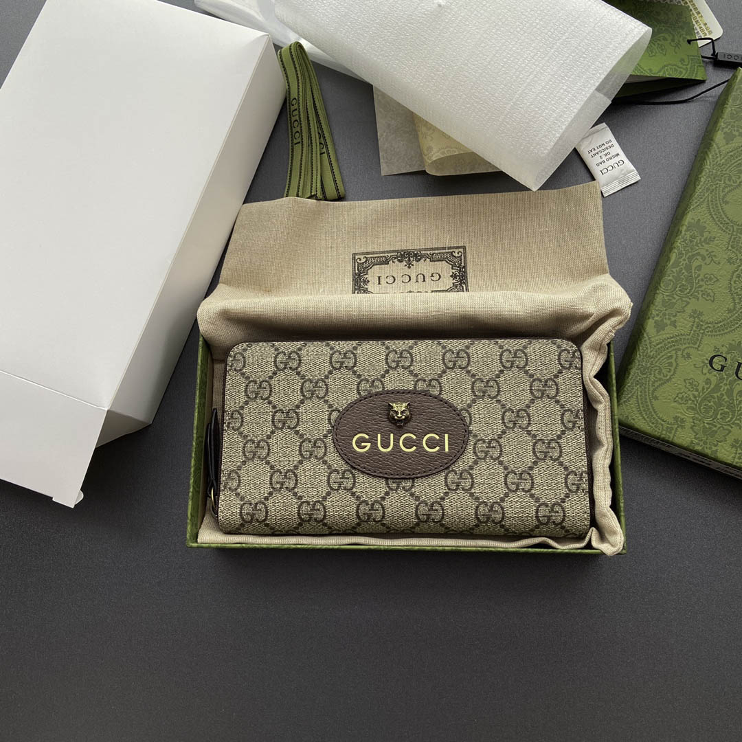 Ví Nữ Dài Gucci Neo Vintage Continental GG Supreme Beige