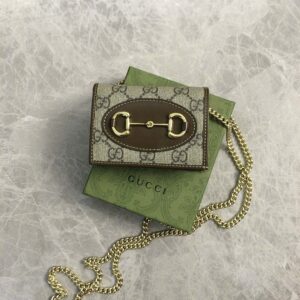 Ví Nữ Gucci Horsebit Gập Họa Tiết Monogram