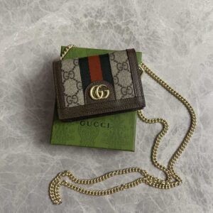 Ví Nữ Gucci Ophidia GG Card Case Wallet Họa Tiết Monogram