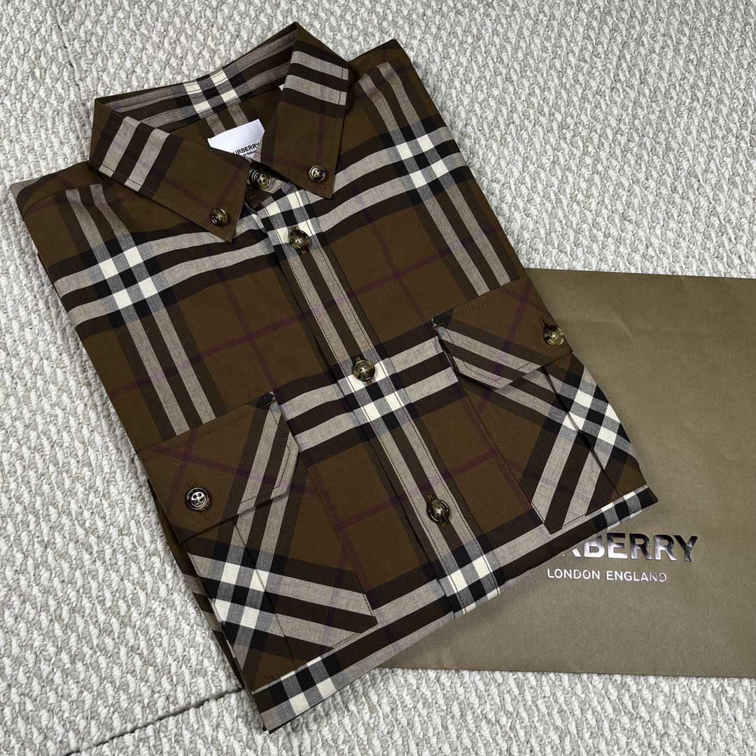 Áo Sơ Mi Burberry Brown Casual Check