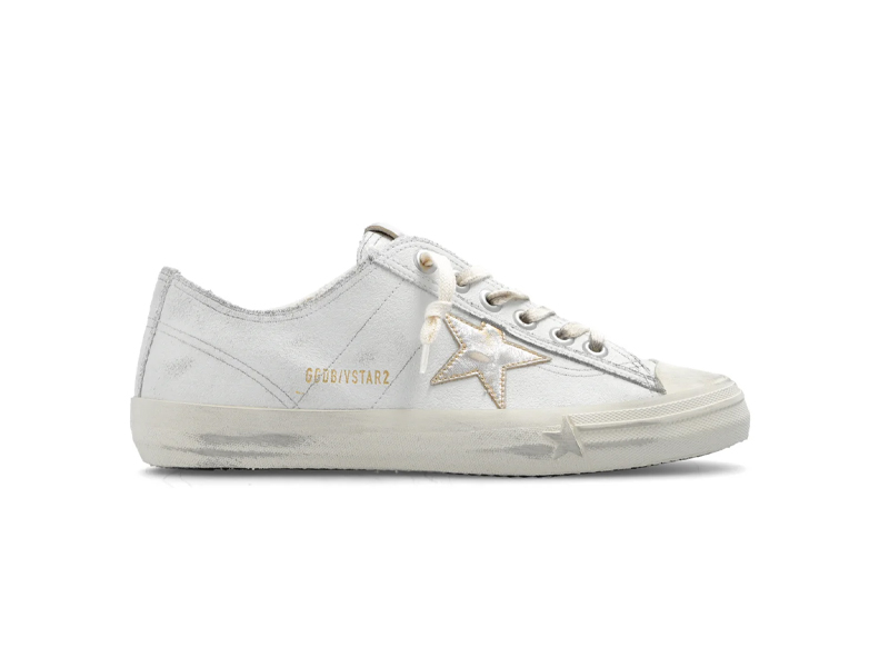 Giày Golden Goose Women’s Metallic Silver V-star 2 Sneakers
