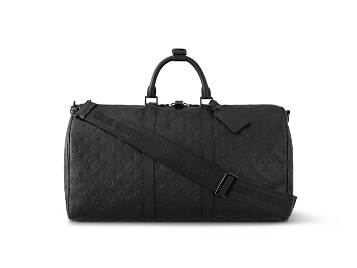 Túi Keepall Bandoulière 50 Leather Material Embossed With Monogram Shadow Pattern (50 x 29 x 23 cm)