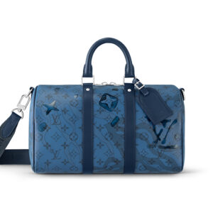 Túi Keepall Bandoulière 50 Monogram Aquagarden Abyss Blue (50 x 29 x 23 cm)