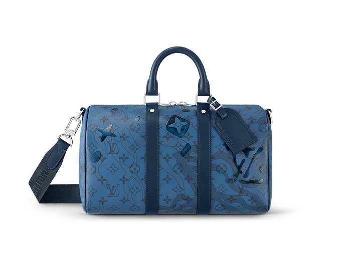 Túi Keepall Bandoulière 50 Monogram Aquagarden Abyss Blue (50 x 29 x 23 cm)