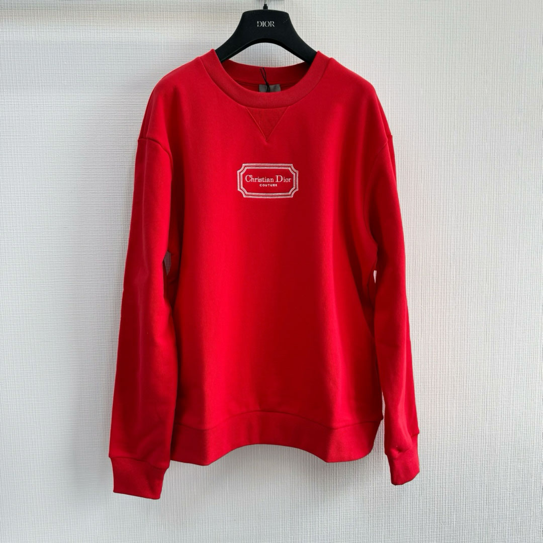 Áo Christian Dior Couture Sweater Red Cotton Fleece 