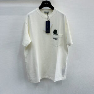 Áo Dior And Otani Workshop Relaxed-fit T-shirt White Slub Cotton Jersey