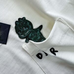 Áo Dior And Otani Workshop Relaxed-fit T-shirt White Slub Cotton Jersey