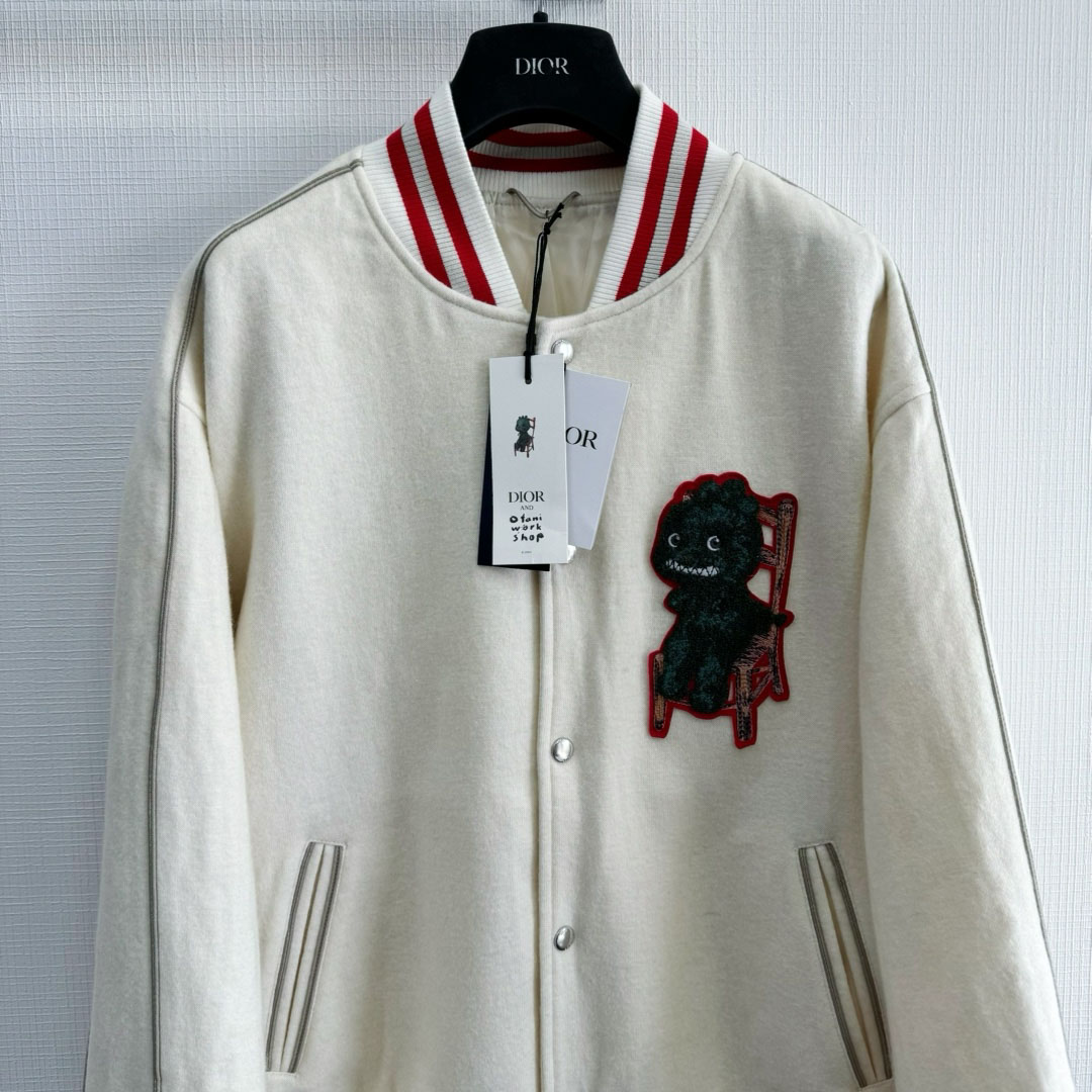 Áo Dior And Otani Workshop Varsity Jacket White