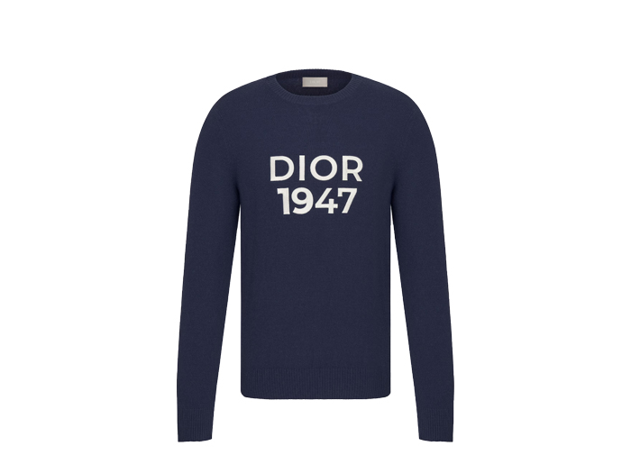 Áo Dior Round-Neck Sweater Navy Blue Wool and Cashmere Knit