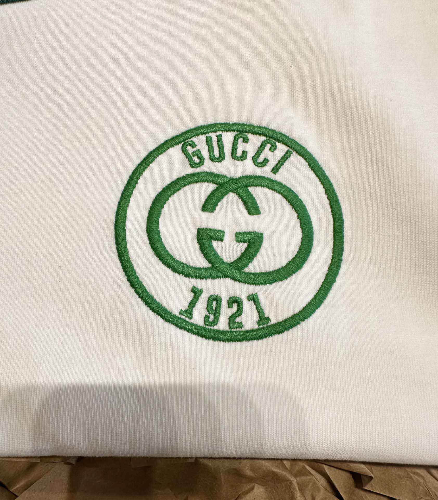 Áo Phông Gucci Double G Logo Crewneck White