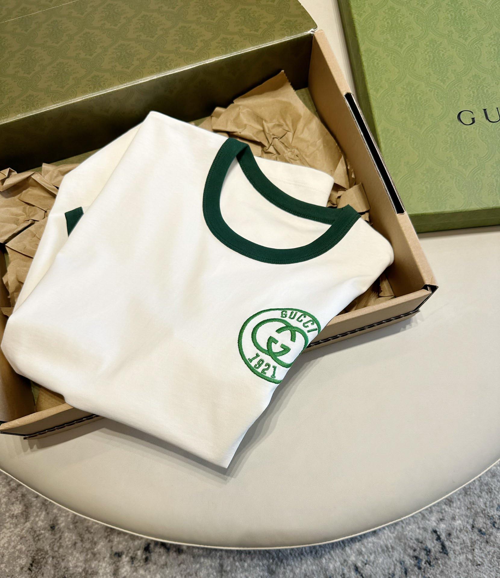 Áo Phông Gucci Double G Logo Crewneck White