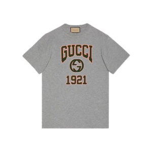 Áo Phông Gucci Grey Cotton Jersey Printed