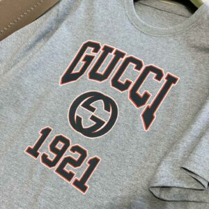 Áo Phông Gucci Grey Cotton Jersey Printed