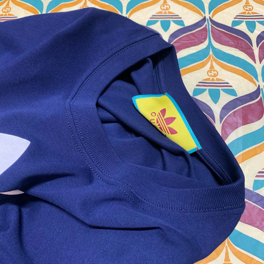 Áo Phông Gucci x Adidas Cotton Jersey Cobalt Blue