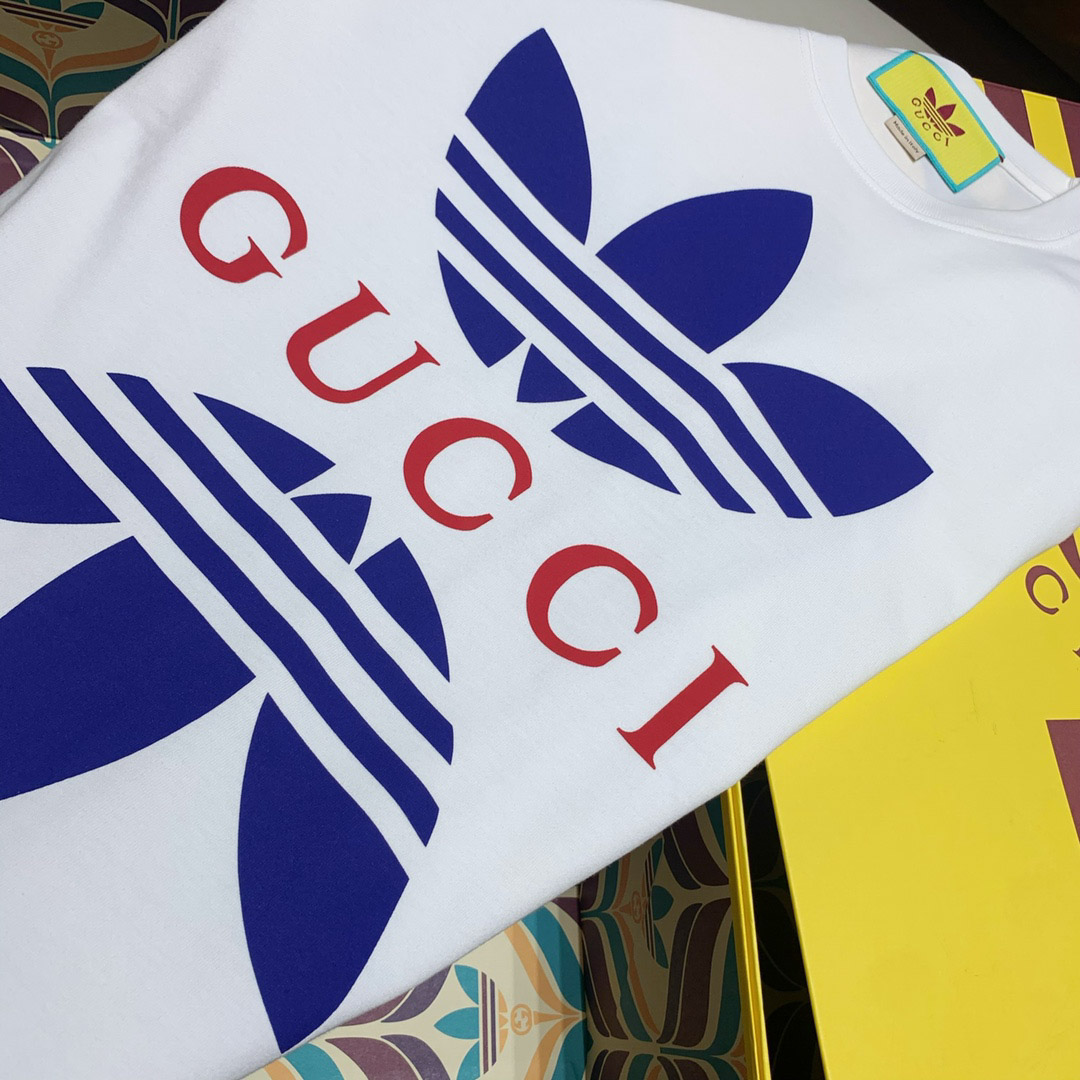 Áo Phông Gucci x Adidas Cotton Jersey White