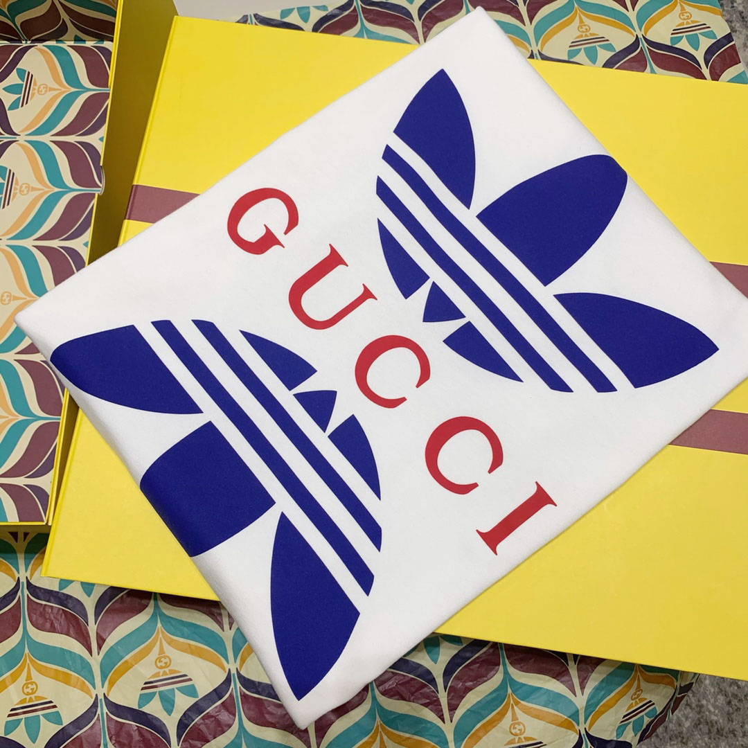 Áo Phông Gucci x Adidas Cotton Jersey White