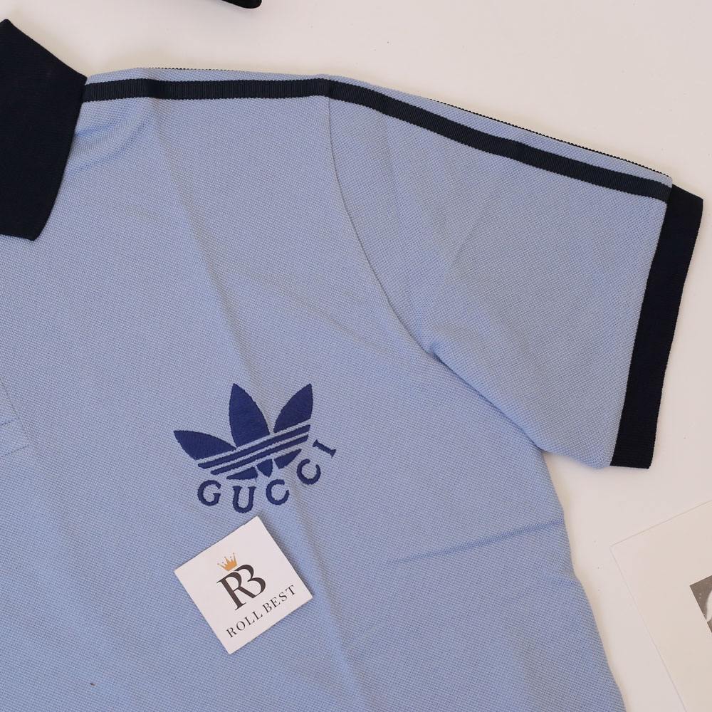 Áo Polo GC x Adidas GG Trefoil Logo Blue