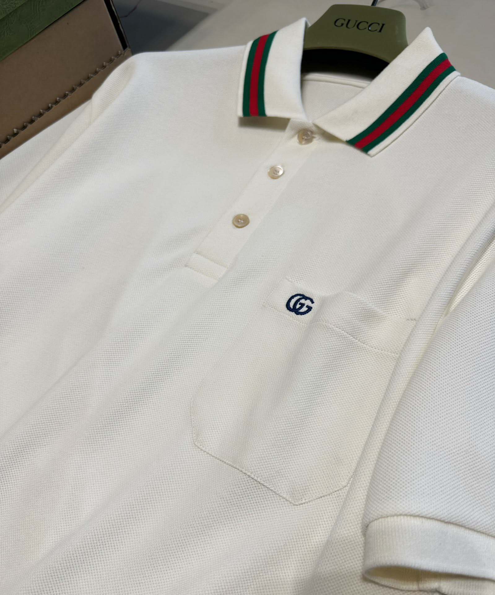 Áo Polo Gucci Double G Cotton Blend Piquet