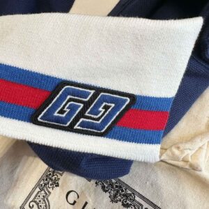 Áo Polo Gucci GC Cotton Piquet With Square GG Navy Blue