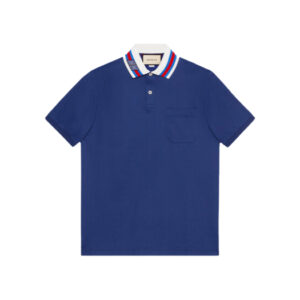 Áo Polo Gucci GC Cotton Piquet With Square GG Navy Blue