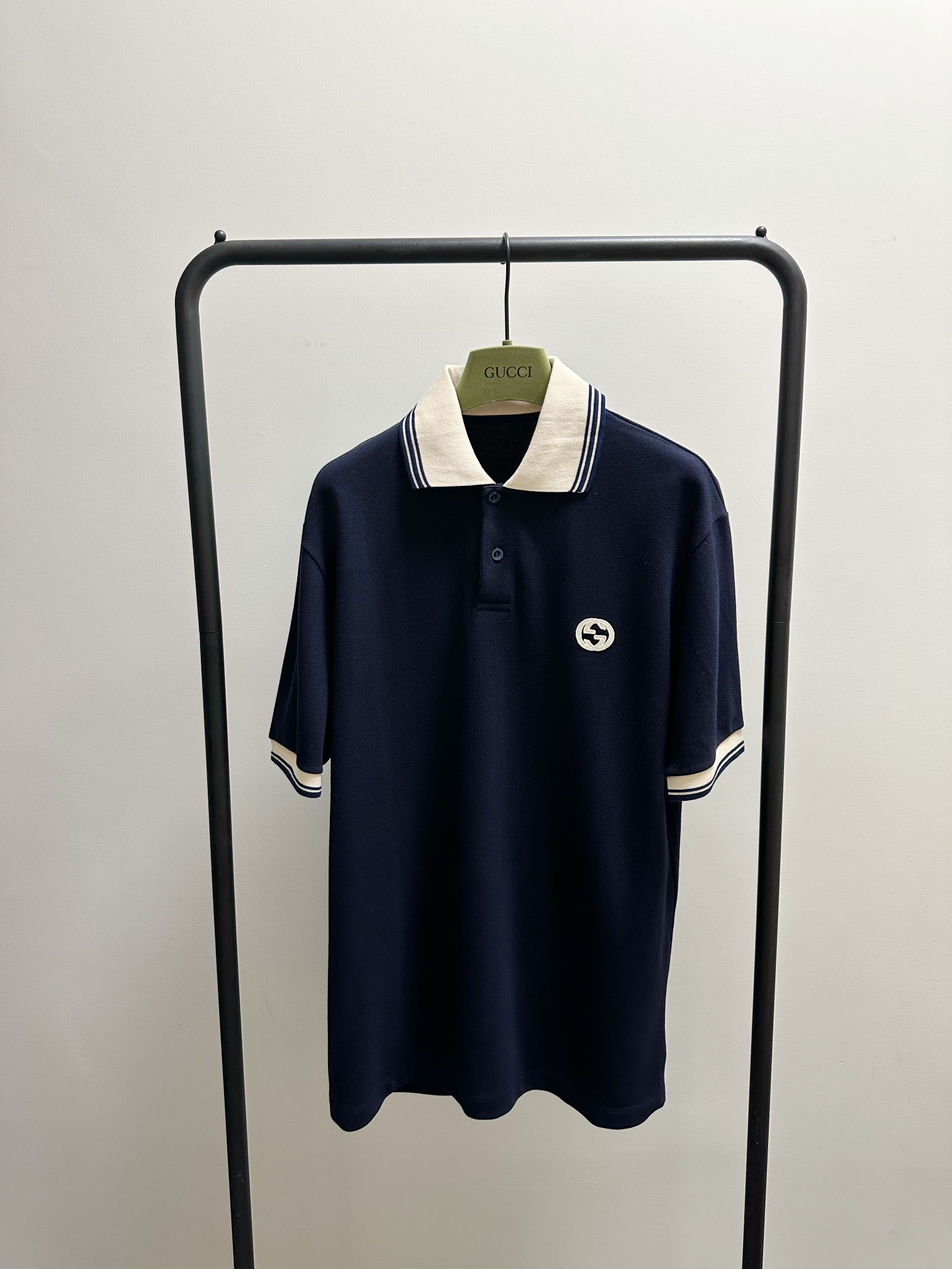 Áo Polo Gucci Stretch Cotton Piquet Navy Blue