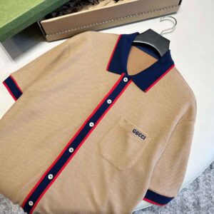 Áo Polo Gucci Wool And Cotton Beige