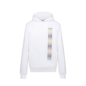 Áo Relaxed-Fit Hooded Sweatshirt White Cotton Fleece