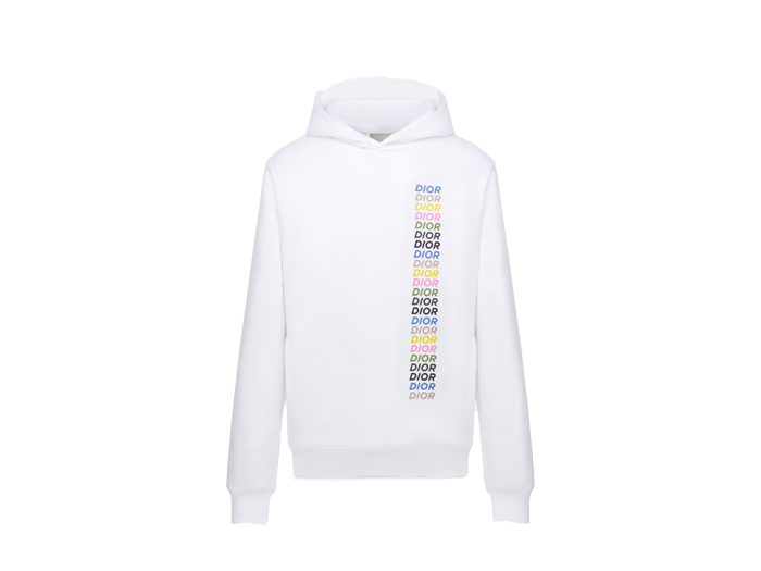 Áo Relaxed-Fit Hooded Sweatshirt White Cotton Fleece