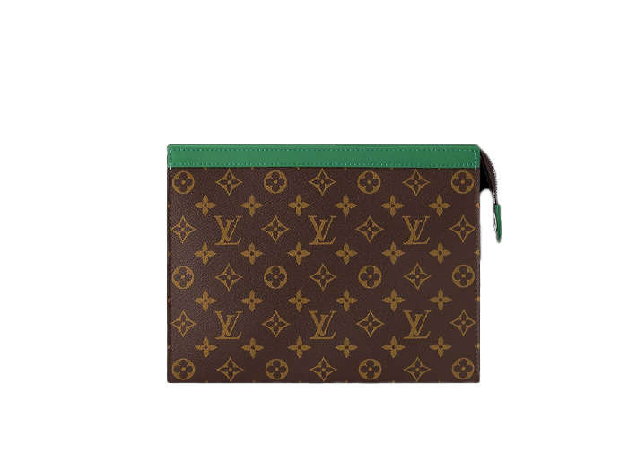 Clutch Louis Vuitton Pochette Voyage MM Green Monogram Macassar coated canvas