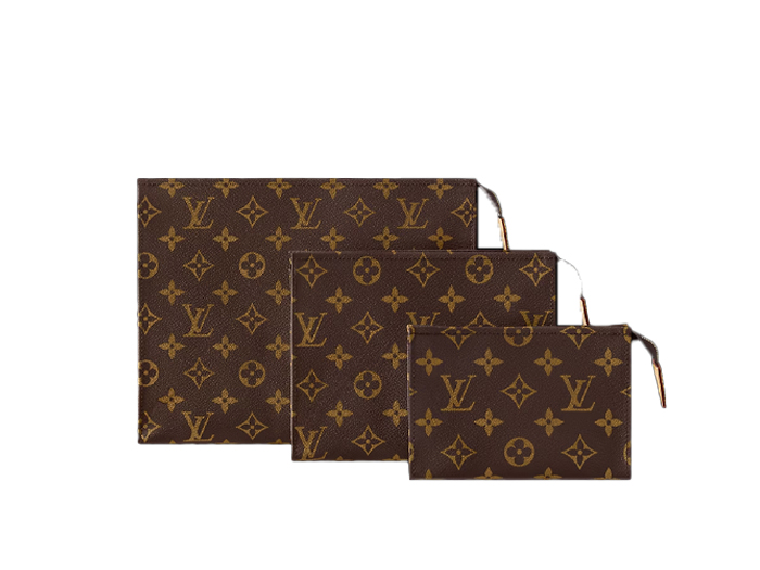 Clutch Louis Vuitton Trio Toilet Pouch Monogram coated canvas