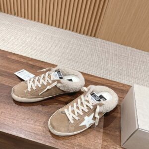 Giày Golden Goose 20mm Super Star Suede & Shearling Mules Best Quality